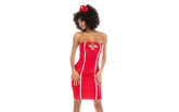 Mapale Halloween Party Nurse Costume Vinyl Red Fancy Dress Ups